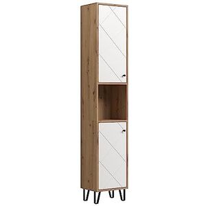 trendteam smart living - Hoge kast kast - badkamer - touch - afmetingen (b x h x d) 36 x 191 x 29 cm - kleur Artisan eiken met wit - 210210107