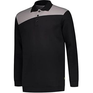Tricorp 302004 casual polokraag bicolor kruisnaad sweatshirt, 70% gekamd katoen/30% polyester, 280 g/m², zwartgrijs, maat 3XL