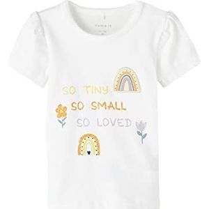 Bestseller A/S Baby-meisje NBFHUSSIE SS TOP Box T-shirt, Bright White, 50, wit (bright white), 50 cm