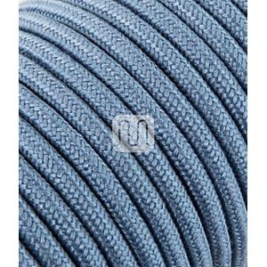 Elektrische kabel gecoat in gekleurde stof. Made in Italy! 3 meter 2x0, 75 kleur: Avio lichtblauw