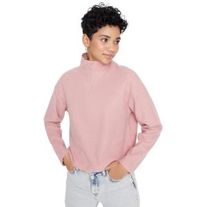 TRENDYOL Recht sweatshirt met lange mouwen voor dames, Rosé, XS