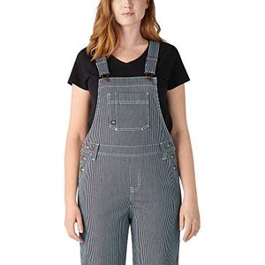 Dickies Dames Hickory Stripe Boyfriend Bib Overall, Stonewashed Hic, L