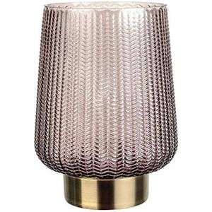 Pauleen 48137 Fancy Glamour mobiele tafellamp glas tafellamp timerfunctie 6 uur batterij glazen lamp zonder kabel bruin glas/metaal