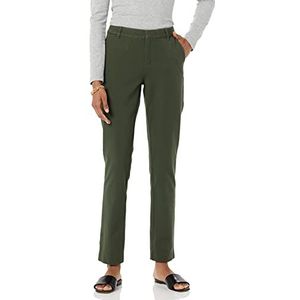 Amazon Essentials Vrouwen Bi-Stretch Volledige Lengte Rechte Pijpen Broek, Donkergroen, 16