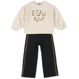 Chicco - Set - Crème - Sweatstof - 2-delig - Lange Mouw