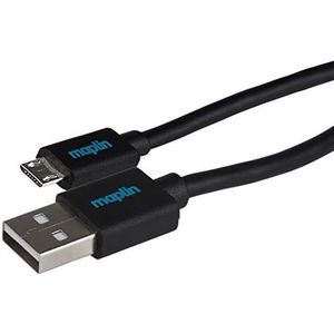 Maplin Premium USB-A 2.0 Mannelijke naar Micro USB-B Mannelijke kabel 5 m Zwart