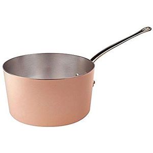 Pentole Agnelli ALCU105F24 Hoge vertinde koperen braadpan met 1 handvat, 24 cm