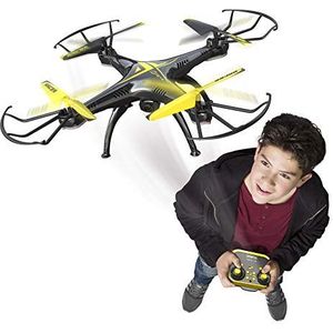 FLYBOTIC RC 84842 SPY RACER by Silverlit, op afstand bestuurde drone, voor kinderen, met ingebouwde camera, binnen en buiten, 38 cm, zwart en geel, vanaf 10 jaar