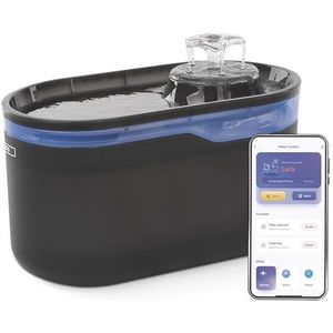 EMOS - GoSmart Kattenfontein 2,6 l met filtratiesysteem - WLAN Pet Care drinkfontein voor hond en kat met app - drinkwaterfontein - waterfontein voor huisdieren - zoetwaterdispenser - grijs