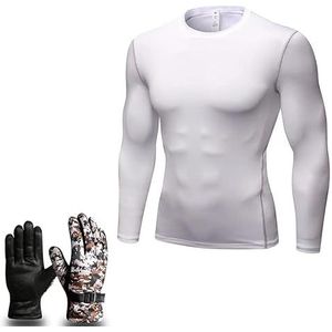 Witte strakke heren en dames met lange mouwen sportkleding elastische fitnesskleding outdoor skiën motorfiets elektrisch voertuig