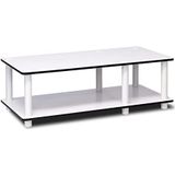 Furinno Just No Tools medium televisiestandaard, tv-standaard, salontafel, wit, 80 (breedte) x 27,7 (hoogte) x 39,6 (diepte) cm