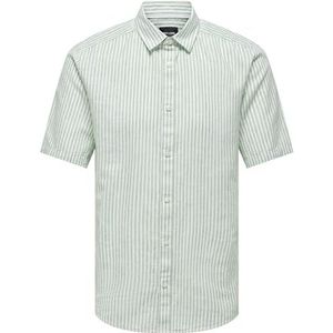 ONSCAIDEN SS Stripe Linnen Shirt 841 NOOS, Greenbriar, XS