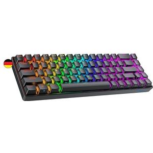 Ranked Master M65 HE 65% | Rapid Trigger Technology | Magnetisch Mechanisch Gaming Toetsenbord | 69 RGB LED-toetsen voor PC/Mac Gamer | QWERTZ Duits Layout (Zwart, Clear Switch)