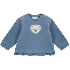 Steiff Sweatshirt fleece EU maat 56 stonewash, sweatshirt met lange mouwen voor kinderen, pullover met lange mouwen, babybovendeel, ideaal basic shirt, comfortabel en zacht, wasmachinebestendig,