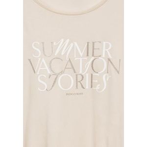 T-shirt met tekst, Smooth Sand Beige, 44