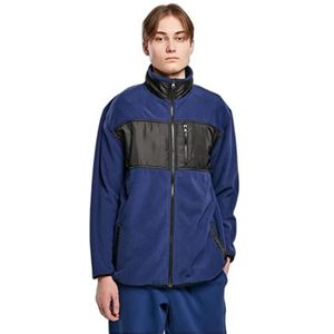 Urban Classics Patched Micro Fleece jas voor heren, SpaceBlue, 5XL
