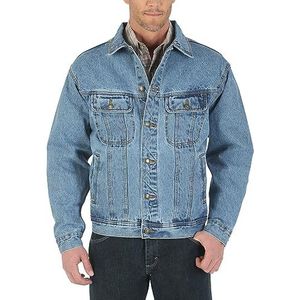 Wrangler Robuuste slijtage ongevoerde denim jas voor heren, Vintage Indigo, M