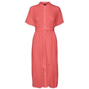 VERO MODA Vmmenny Ss Calf Shirt Jurk WVN Ga Jurk, Georgia Peach, XS