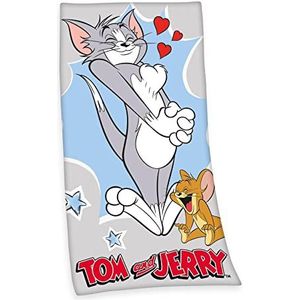 Herding Tom & Jerry Fluwelen Handdoek, 70x140 cm, 100% katoen