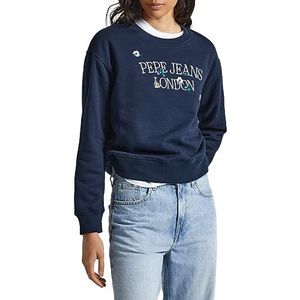 Pepe Jeans Dames Vella Sweatshirt, Blauw (Dulwich), M