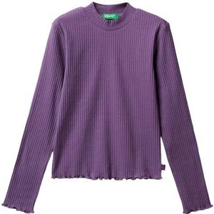 United Colors of Benetton - T-shirt - Paars - Slim Fit - Lange Mouwen