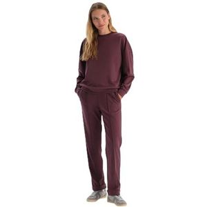 Damson Ribbed Modal Broek, M, Damson, M