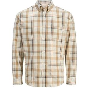 Jprblubrook Slub Check L/S Shirt, Tannin, XS