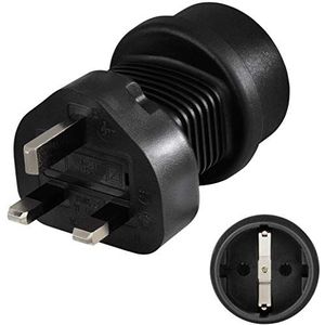 Hama 108881 Reisadapter Engeland type G (adapter voor UK/Groot-Brittannië, Ierland, Malta, Hongkong, Macau, Singapore, enz.) Reisstekker zwart