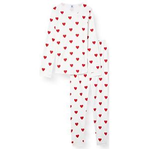 Petit Bateau Pyjama voor meisjes, Blanc Marshmallow/Rouge Terkuit, 20 Years