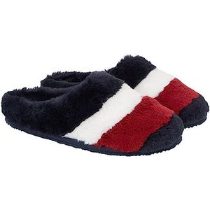 Tommy Hilfiger Vrouwen Vlag Bont Thuis Slipper Fw0fw07432, Blauwe Rwb, 36 EU