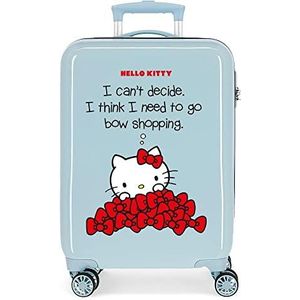 Hello Kitty Strik koffer, Blauw, 38x55x20 cms, cabinekoffer