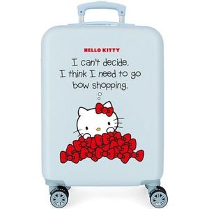 Hello Kitty Strik koffer, Blauw, 38x55x20 cms, cabinekoffer