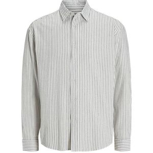 JACK&JONES - JORJAMES SPLIT STRIPE SHIRT LS - Heren Overhemden - Wit met Zwarte Strepen
