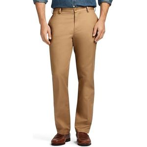 Izod American Chino herenbroek met platte voorkant, smalle pasvorm, Frans kaki, 38W x 32L