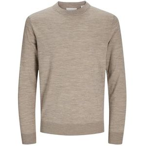 Jack & Jones - JPRBLAMARK MERINO KNIT CREW NECK - Trui - Greige - Ronde Hals
