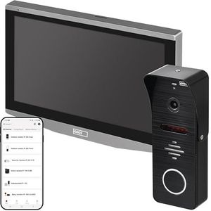 EMOS GoSmart Video-deurintercom IP-700A met wifi en app, waterdichte full-HD-camera met IR-nachtzicht, monitor met 7 inch lcd-kleurendisplay, snapshot, opname, deurslotbediening