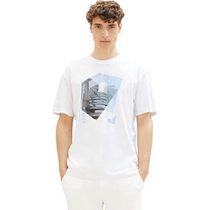 TOM TAILOR-denim Denim Relaxed-fit T-shirt voor heren met een fotoprint van katoen