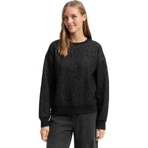 TOM TAILOR Denim Sweatshirt voor dames, 34029 - Black Glitter, XXL