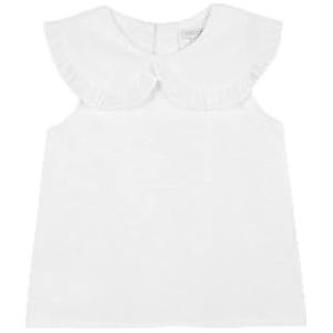 Gocco Mouwloos T-shirt met grote kraag voor meisjes, Optisch wit, 3 Jaren