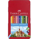 Faber-Castell 115801 - kleurpotlood hexagonaal, 12 stuks metalen etui