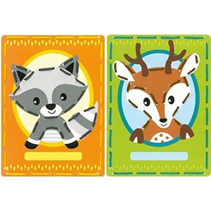 Vervaco wasbeer & hert, set van 2 borduurkaarten, acryl, meerkleurig, 18,5 x 26,0 x 0,3 cm