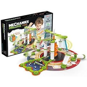 Geomag, Mechanics Challenge Strike Educatief spel voor kinderen, magnetische constructies met metalen ballen, verpakking van 185 stuks, 90% gerecycled kunststof
