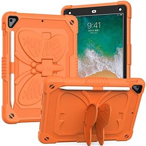 Beschermhoes voor iPad Air 1/Air 2, met penhouder, robuust, schokbestendig, met schouderriem en vlinderhouder voor iPad Air 1/Air 2, oranje