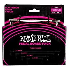 Ernie Ball Lot de Platte Patchkabels, Pedalboard Combipakket - Wit