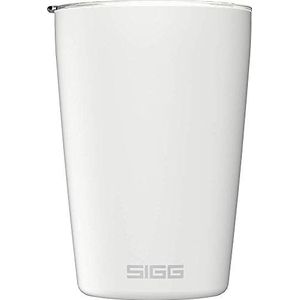 SIGG Neso Cup Wit Geïsoleerde Herbruikbare Koffiekopje (0,3 L), Verontreinigende Vrije en Dubbelwandige Thermische Koffiekopje, Travel Coffee Cup Gemaakt van 18/8 Roestvrij Staal
