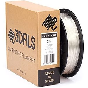3DFILS EsFil PLA Max Filament voor 3D-printers, 1,75 mm, 1 kg, natuurlijk