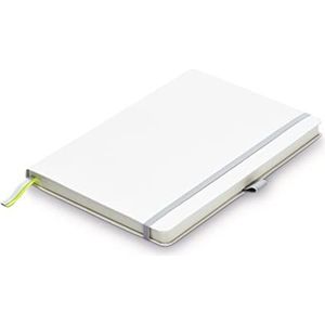 LAMY Paper Softcover A5 notitieboek 810 formaat DIN A5 (145 x 210 mm) in wit met Lamy-liniëur, 192 pagina's en elastische sluitband wit