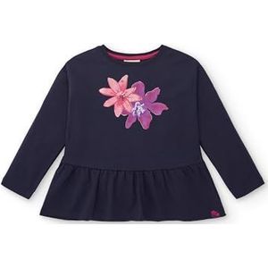 Tuc Tuc T-shirt in marineblauw met bloemendetails voor meisjes, Colorfield-collectie, maat 4 jaar