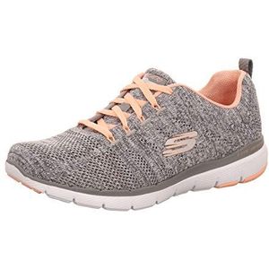 Skechers Flex Appeal 3.0-hoge Tides Sneakers voor dames, Grijs Grijs Gebreid Mesh Koraal Trim Gycl, 36 EU