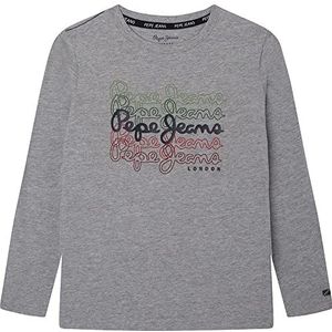 Pepe Jeans Ramone Ls T-shirt voor jongens, Grijs (Chinees Grijs), 10 Jaar